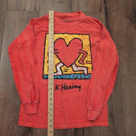 Keith Haring Ripple Walking Heart Adult Small Long Sleeve Shirt Art Graphic - Picture 5 of 7